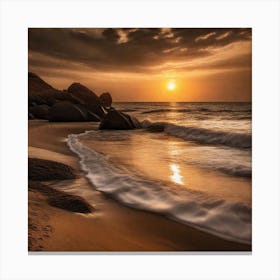 Sunset At The Beach 454 Canvas Print