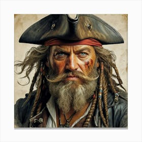 A Striking Portrait Of A Pirate Captain Canvas Print