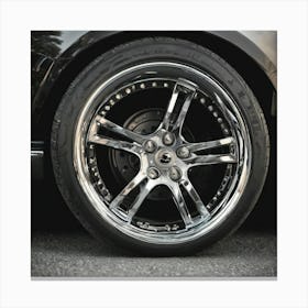 Close Up Of Chrome Wheels Canvas Print