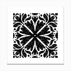 Black And White Floral Pattern 22 Stampe su tela