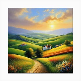 Sunset In The Countryside 14 Canvas Print