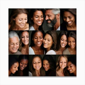 Collage Of Smiling Faces Canvas Print