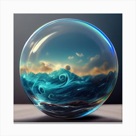 Ocean In A Glass Ball Canvas Print