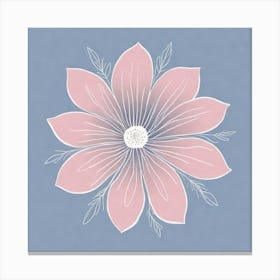 A White And Pink Flower In Minimalist Style Square Composition 480 Canvas Print