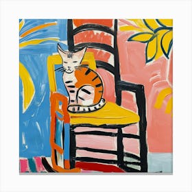 Cat On A Rocking Chair Canvas Print