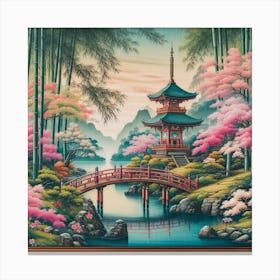 Landscape in Japanese style 1 Canvas Print