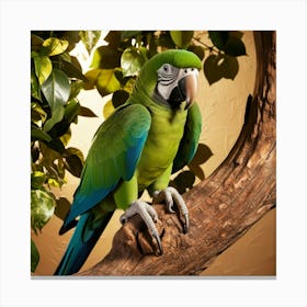 Parrot On A Branch Canvas Print