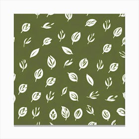 Leaves On A Green Background Art Print Canvas Print