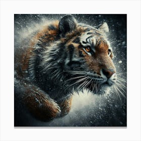 Tiger In The Snow Canvas Print