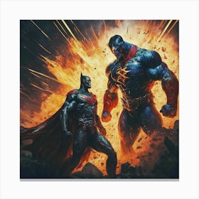 Supernova Showdown Clash Of Heroes In The Explosive Abyss Canvas Print