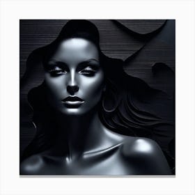 Black And White Portrait Of A Woman 4 Canvas Print