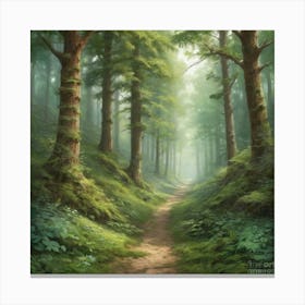 Forest Path Art Print 2 Canvas Print