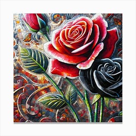 Mosaic Roses Canvas Print