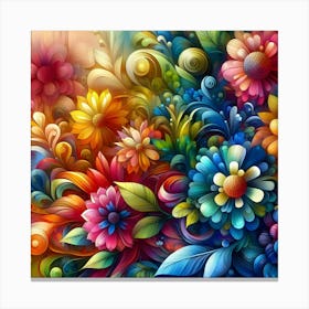 Colorful Flowers 6 Canvas Print