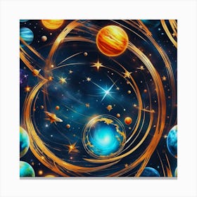 Planets In Space 1 Canvas Print