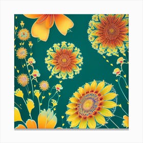 Abstract Flowers Canvas Print