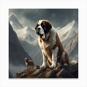 St Bernard Dog 100 Canvas Print