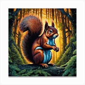 Red Squirrel In The Woods 2 Canvas Print