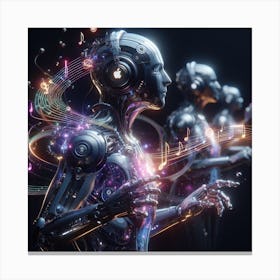 Robots And Music Canvas Print