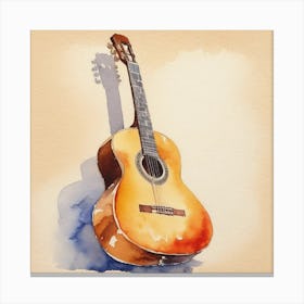 Watercolor Guitar 1 Canvas Print