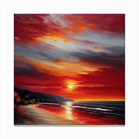 Sunset On The Beach 489 Canvas Print