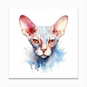 Don Sphynx Odd Eyed Cat Portrait Canvas Print