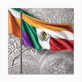Flags Of Mexico And Ireland Canvas Print