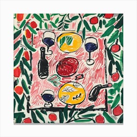 Wine Lunch Matisse Style 6 Canvas Print