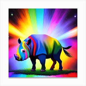 Rainbow Rhino Canvas Print