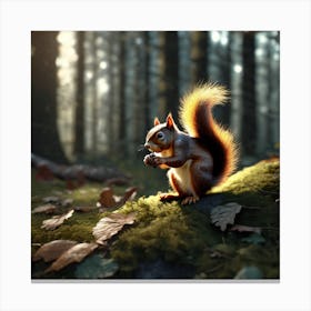 Squirrel In The Forest 311 Canvas Print