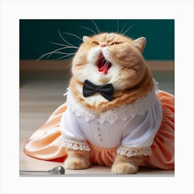 Cat In A Dress 7 Canvas Print