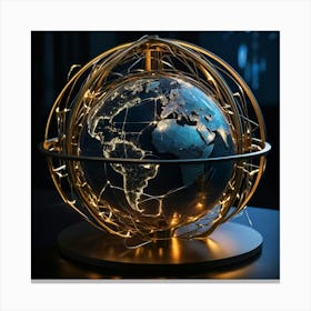 Globe With Wires Canvas Print