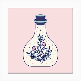 Magical Bottle With Flowers Canvas Print