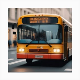 City Bus On The Street Canvas Print