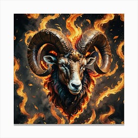 Fiery Aries Ram Canvas Print