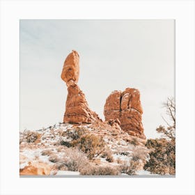 Winter Desert Rocks Canvas Print