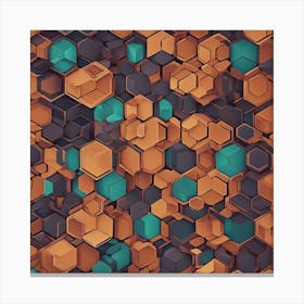 3d Hexagon Background Canvas Print