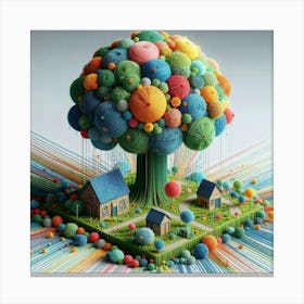 Yarn Tree Of Life Canvas Print