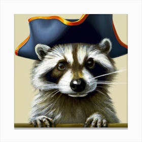 Pirate Hat Raccoon 2 Canvas Print