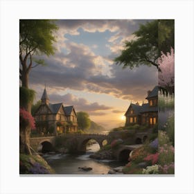 Bridge Over A Stream Canvas Print