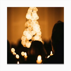 Lit Christmas Tree Canvas Print