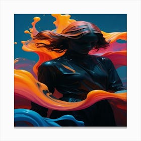 Girl In The Water Canvas Print