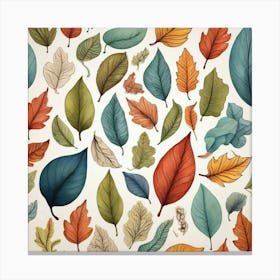 Leaves Drawing Pattern Nature Art Print 1 Canvas Print