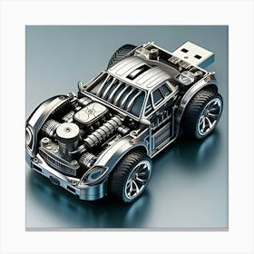 A Flash Drive Design As A Motor Car 3 Canvas Print