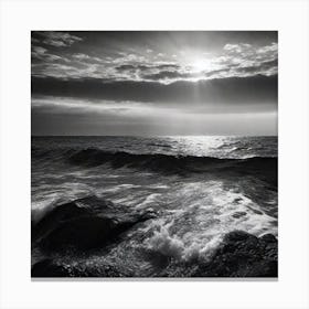 Black And White Seascape 21 Canvas Print