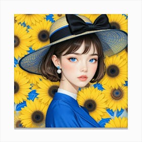 Sunflower Girl Canvas Print