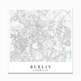 Berlin Germany Street Map Color Minimal Square Canvas Print