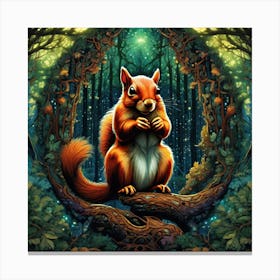 Squirrel In The Forest 165 Canvas Print