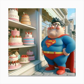 Superman In A Bakery Canvas Print