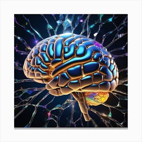 Brain Shattered Glass Canvas Print